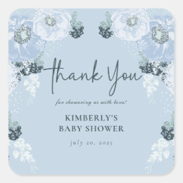 ブルーボーイ フラワー ベビーシャワーステッカー スクエアシール