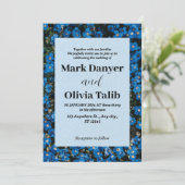 ブルーボーエレガントド結婚式招待状テンプレート 招待状 (スタンド正面)