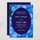 ブルーボーエレガントド結婚式招待状テンプレート 招待状 (正面/裏面)