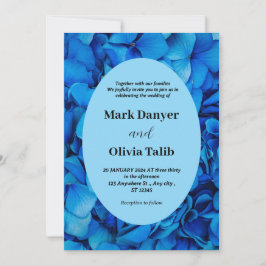 ブルーボーエレガントド結婚式招待状テンプレート 招待状