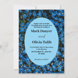 ブルーボーエレガントド結婚式招待状テンプレート 招待状