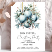ブルーボーエレガントブルクリスマスパーティー 招待状