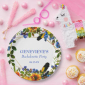 ブルーボーエレガントホフローラバチェロレッテ ペーパープレート (パーティー)