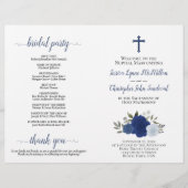 ブルーボーエレガントーバラカトリック結婚式 プログラム (正面)