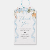 ブルーボーカボンプキンベビーシャワーメッセージカード ギフトタグ (正面)