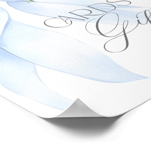 ブルーボーカードとギフトベビーガールシャワー ポスター (角)