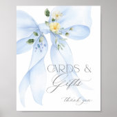 ブルーボーカードとギフトベビーガールシャワー ポスター (正面)