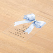 ブルーボークリームボーイバプテスマ澄んス アクリル招待状 (レイダウン)