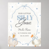 ブルーボーグースコケ間抜けット誕生日ウェルカム ポスター (正面)