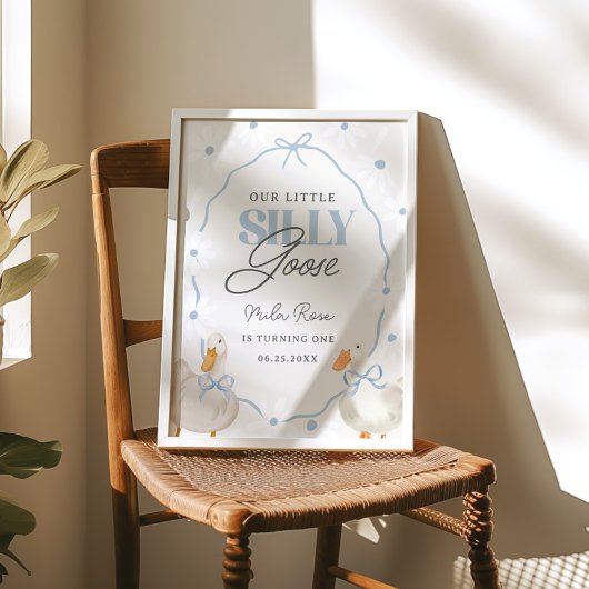 ブルーボーグースコケ間抜けット誕生日ウェルカム ポスター