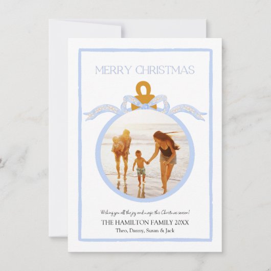 ブルーボーコケットウェッジウッドクリスマスフォトカード シーズンカード (正面)