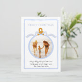 ブルーボーコケットウェッジウッドクリスマスフォトカード シーズンカード (スタンド正面)