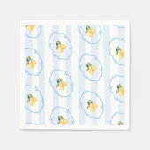 ブルーボーズイエローレモンベビーシャワー スタンダードカクテルナプキン (正面)