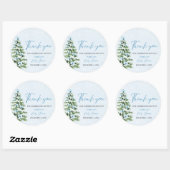 ブルーボーズクリスマスツリーガールウィンターベビーシャワー ラウンドシール (シート)