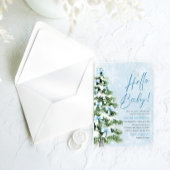 ブルーボーズクリスマスツリーハローベビーベビーシャワー アクリル招待状