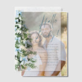 ブルーボーズクリスマスツリーハローベビーベビーシャワー ベラム紙招待状 (オフセット (カップル))