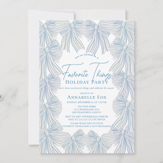 ブルーボーズツお気に入りのクリスマスホリデーパーティー 招待状 (正面)