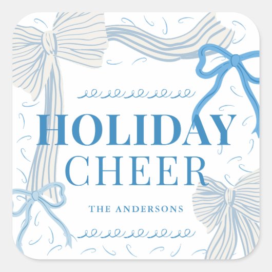 ブルーボーズホリデー応援フォトクリスマス スクエアシール (正面)