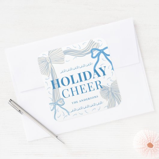 ブルーボーズホリデー応援フォトクリスマス スクエアシール (封筒)