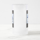 ブルーボーダータバーンフロストマグ フロストグラスビールジョッキ (中央)