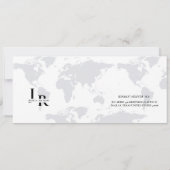 ブルーボーディングパスウェディングRSVPエンクロージャカード 招待状 (裏面)