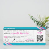 ブルーボーディングパスブライダルシャワー 招待状 (スタンド正面)