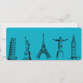 ブルーボーディングパスブライダルシャワー 招待状 (裏面)