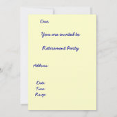 ブルーボートリタイアメントパーティの招待状ノート 招待状 (裏面)