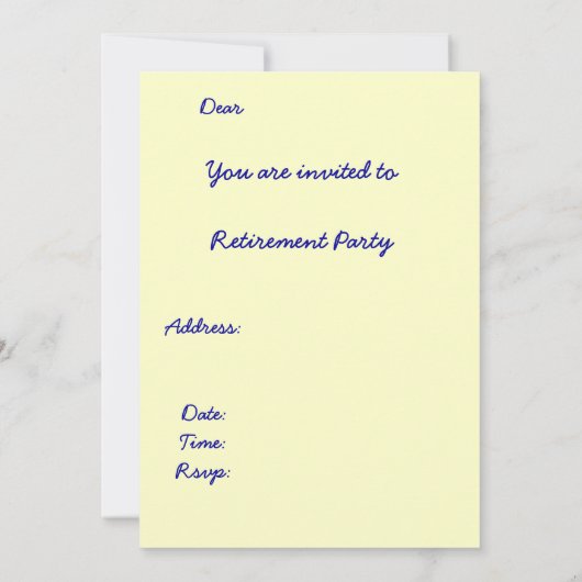 ブルーボートリタイアメントパーティの招待状ノート 招待状 (裏面)