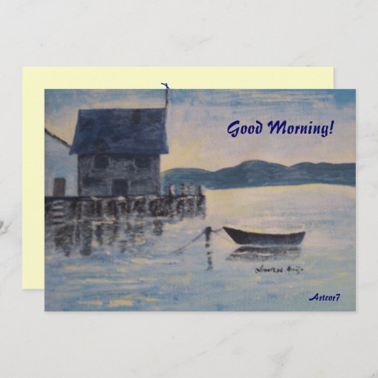 ブルーボートリタイアメントパーティの招待状ノート 招待状 (正面/裏面)