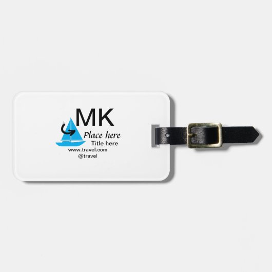 ブルーボート黒矢印トラベルエージェントブログWebサイトt ラゲッジタグ (正面横)