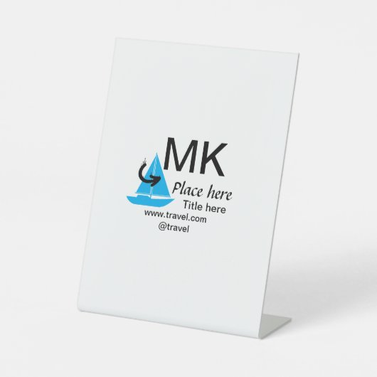 ブルーボート黒矢印トラベルエージェントブログWebサイトt 台座サイン (正面)