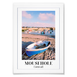 ブルーボート、ムーズホールハーバー、コーンウォール フォトプリント           