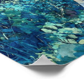 ブルーボードウォークスタッロールビーチ水彩画ポスター ポスター (角)