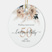 ブルーボーパーソナライズされたホフローラ50周年 セラミックオーナメント (左)