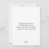 ブルーボーブルススノーフレーククリスマス新年 シーズンカード (裏面)