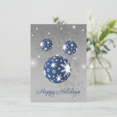 ブルーボーブルススノーフレーククリスマス新年 シーズンカード (スタンド正面)