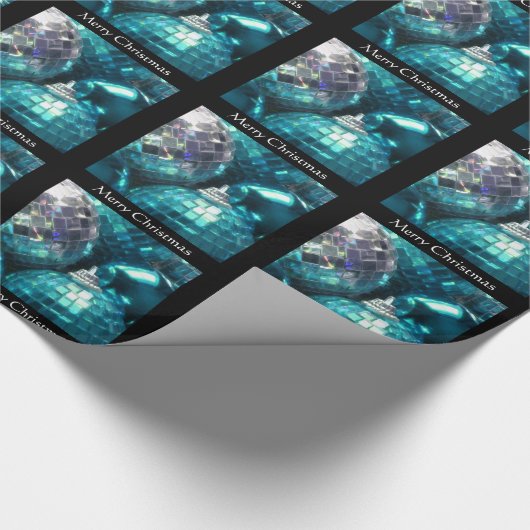 ブルーボーブルズメリークリスマスラッピング紙ブラック ラッピングペーパー (角)