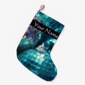 ブルーボーブル文字ストッキングブラック スモールクリスマスストッキング (正面 (吊り時))