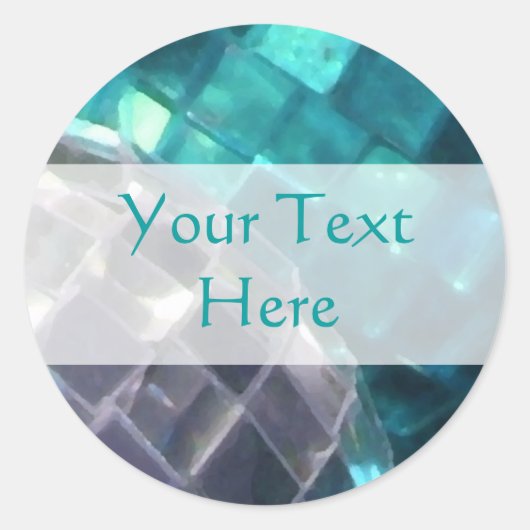 ブルーボーブル詳細「Your Text」ステッカー ラウンドシール (正面)