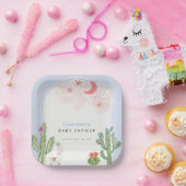 ブルーボーホアーチサボテンおもちゃボーイベビーシャワー ペーパープレート (パーティー)