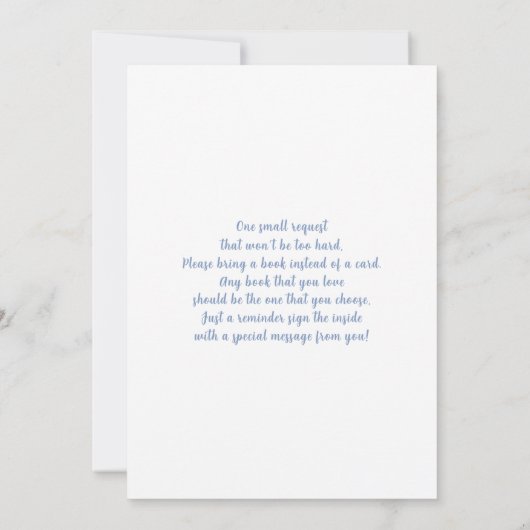 ブルーボーホアーチベイビーシャワーボーイ招待状 招待状 (裏面)