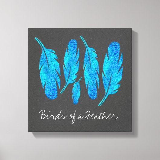 ブルーボーホウォーターのカラーフェザーアート キャンバスプリント (正面)