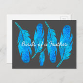 ブルーボーホウォーターのカラーフェザーアート ポストカード (正面/裏面)