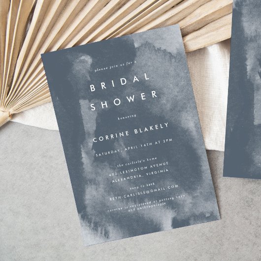 ブルーボーホウォーターカラーブライダルシャワー招待 セーブザデート