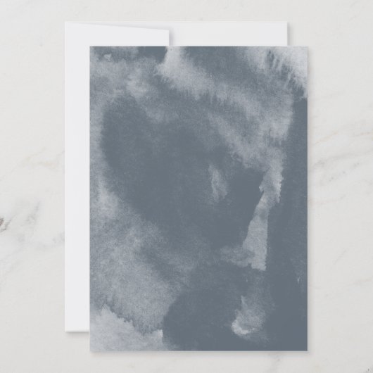 ブルーボーホウォーターカラー結婚式招待状 セーブザデート (裏面)