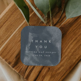 ブルーボーホウォーター色ありがとうシール スクエアシール