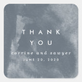 ブルーボーホウォーター色ありがとうシール スクエアシール (正面)