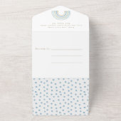 ブルーボーホウォーター色レインボーボーボーイ赤ちゃんシャワー オールインワン招待状 (外側)