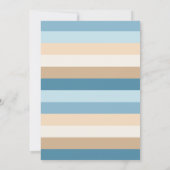 ブルーボーホウォーター色レインボーボーボーイ赤ちゃんシャワー 招待状 (裏面)